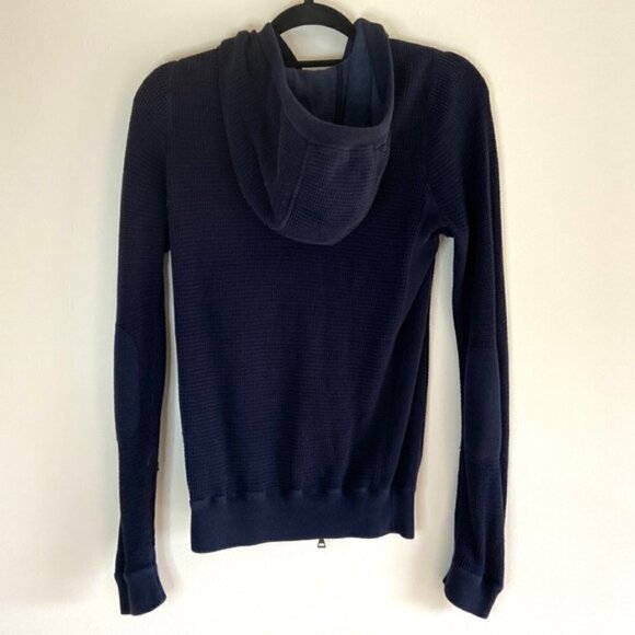 𝅺vince Waffle knit navy hooded jacket - Picture 5 of 8